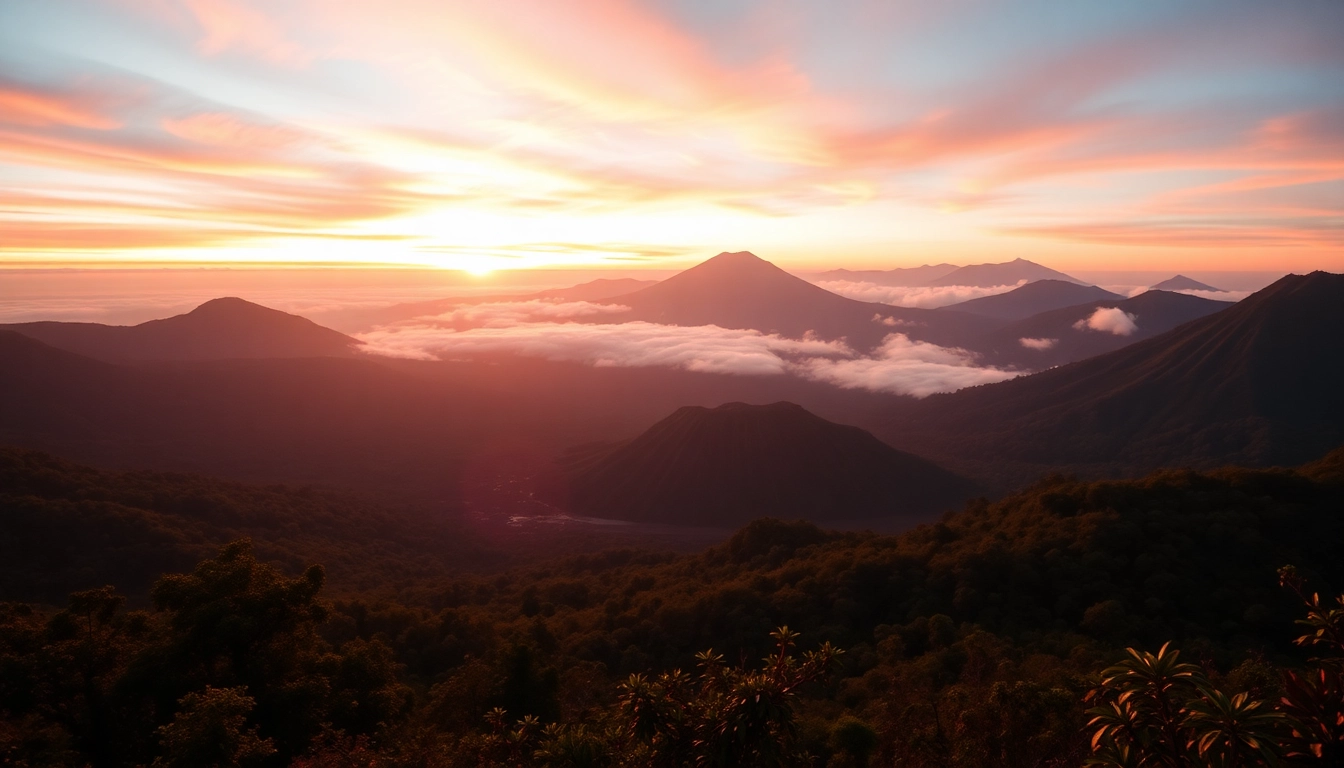 Climbing Mount Rinjani, showcasing its rugged volcanic terrain and towering summit in lush tropical surroundings, inviting adventure seekers to discover Indonesia’s iconic volcano.