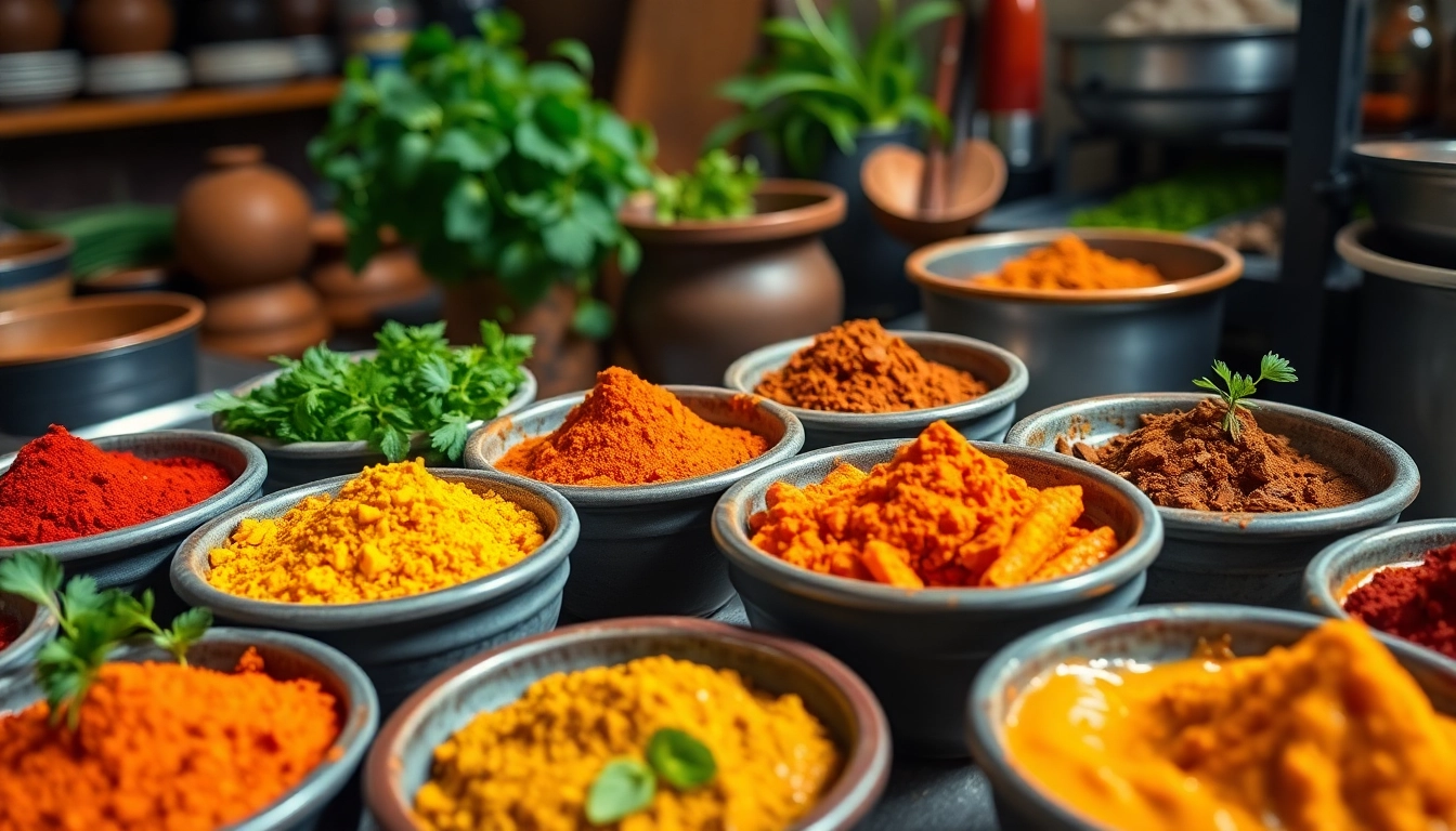 Authentic curry paste being prepared with fresh spices and herbs for rich flavor and quality